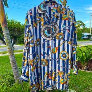 Vintage Nautical Women’s Silk Shirt S